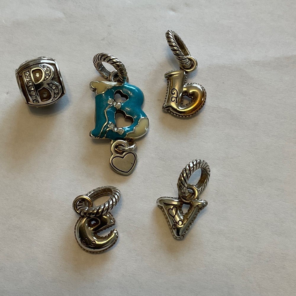 Brighton Silver and Blue Alphabet Charms set